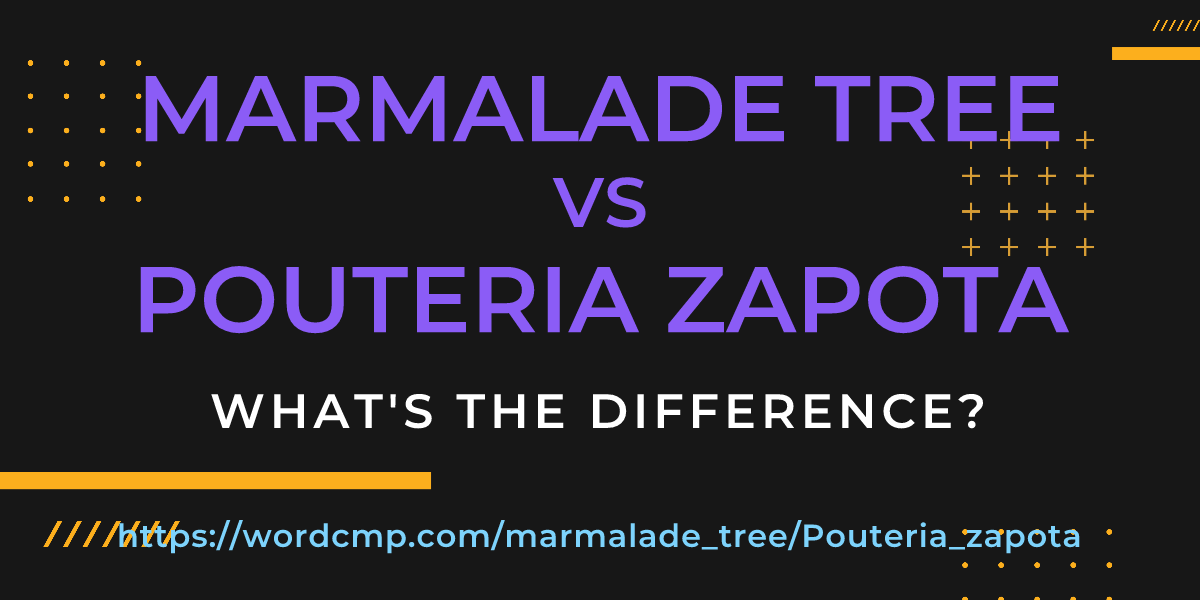 Difference between marmalade tree and Pouteria zapota