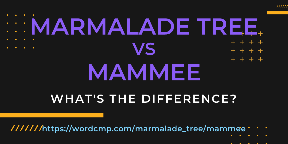 Difference between marmalade tree and mammee