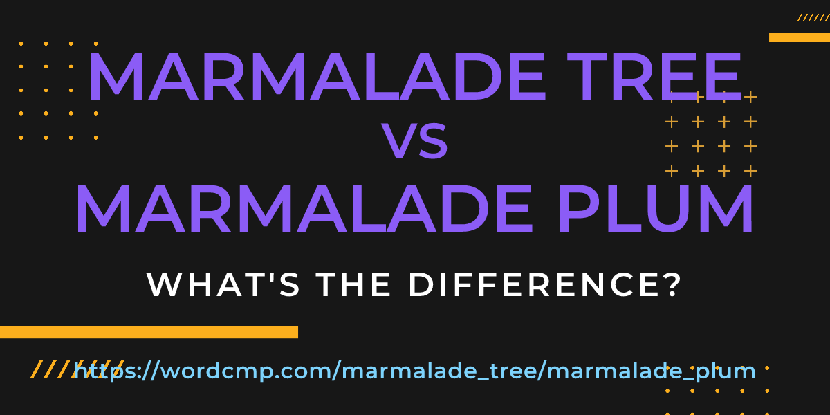 Difference between marmalade tree and marmalade plum