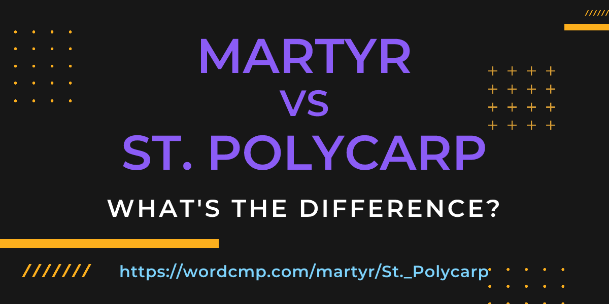Difference between martyr and St. Polycarp