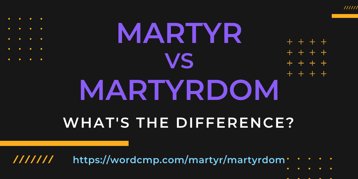 Difference between martyr and martyrdom