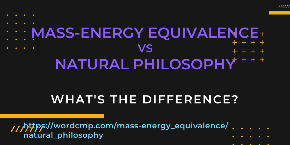 Difference between mass-energy equivalence and natural philosophy