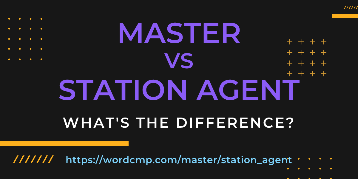 Difference between master and station agent
