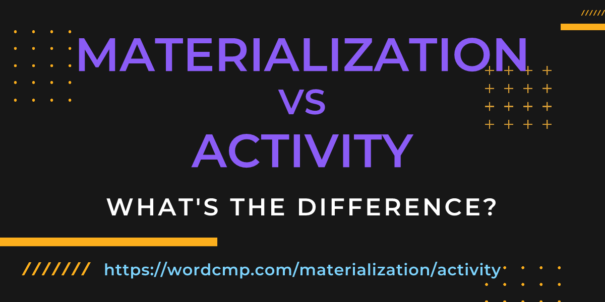 Difference between materialization and activity