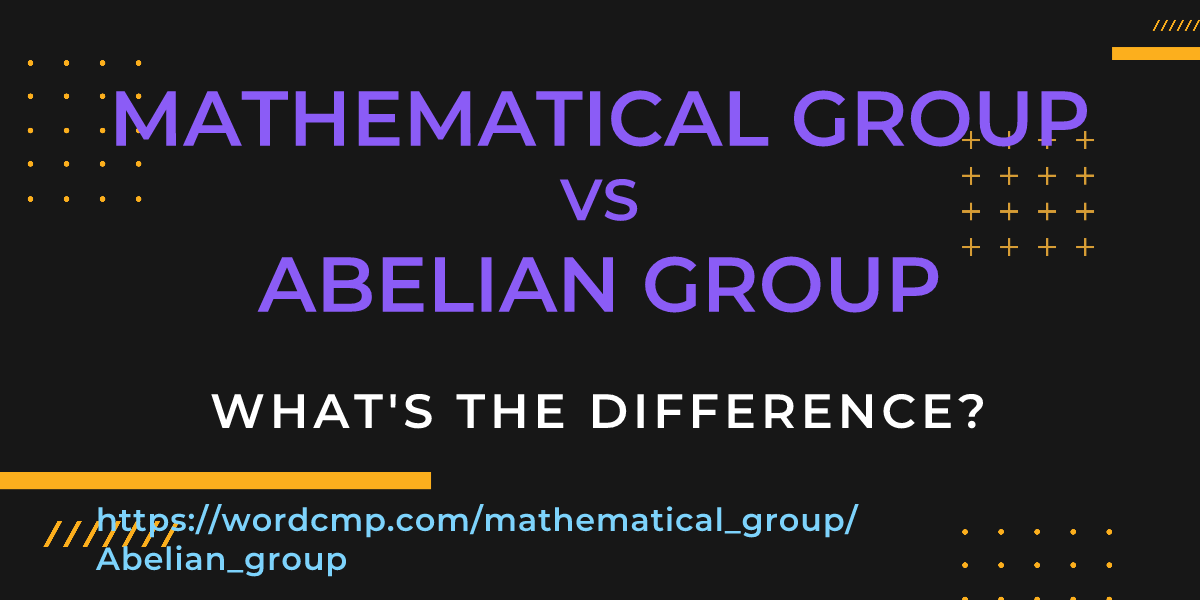 Difference between mathematical group and Abelian group