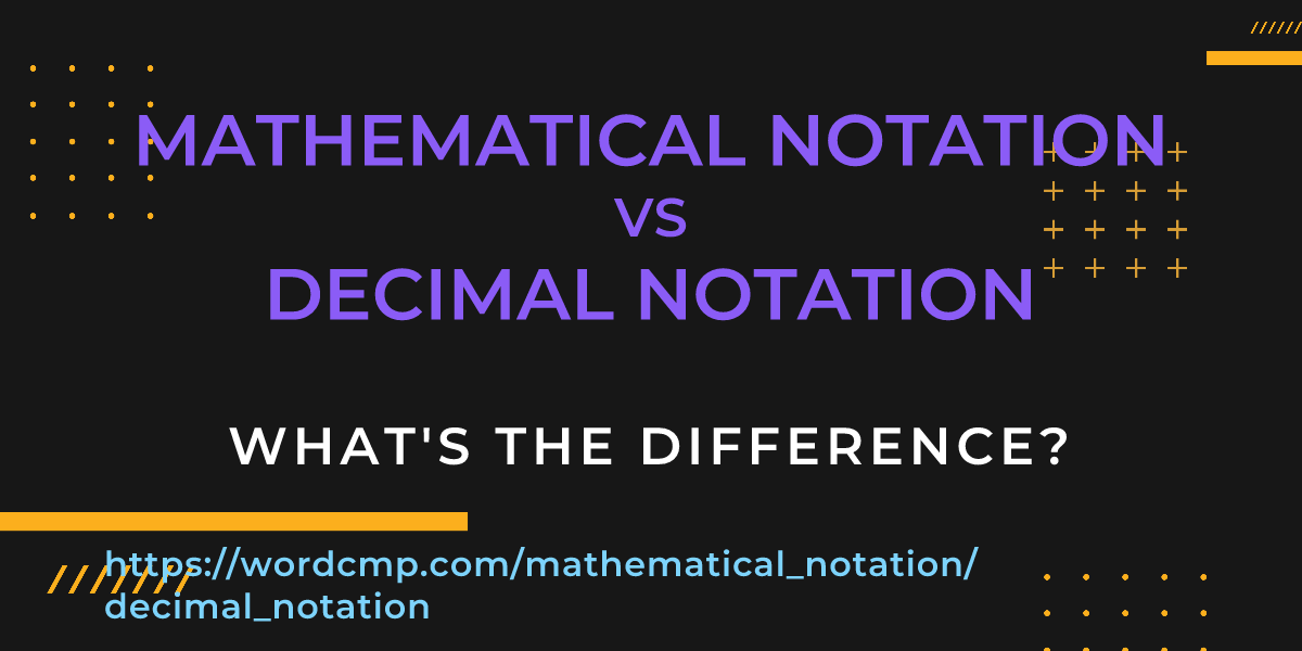 Difference between mathematical notation and decimal notation