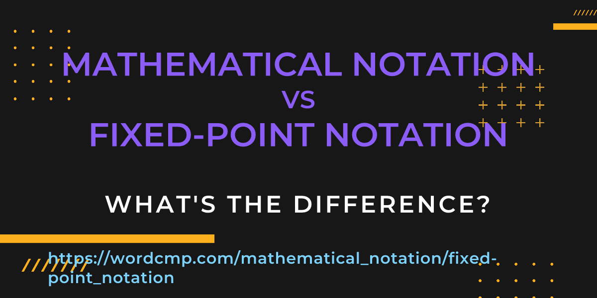 Difference between mathematical notation and fixed-point notation