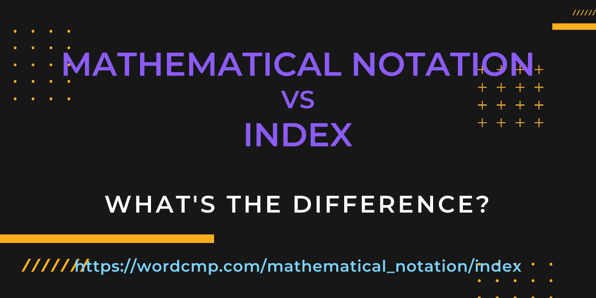 Difference between mathematical notation and index