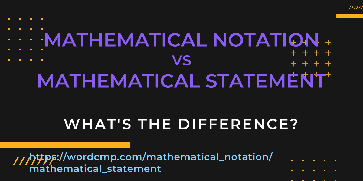 Difference between mathematical notation and mathematical statement