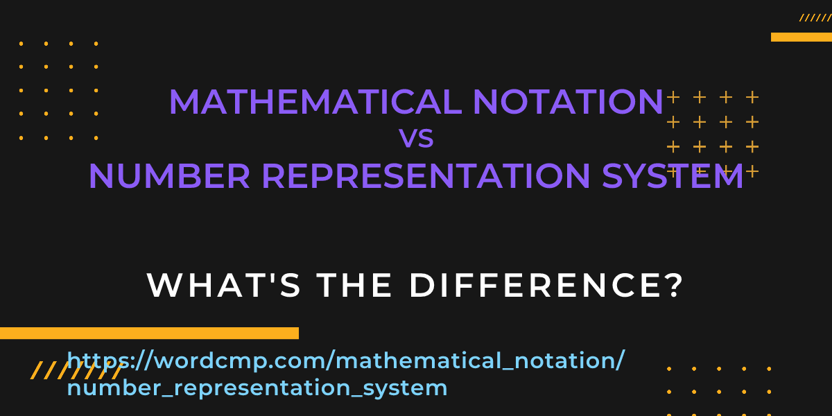 Difference between mathematical notation and number representation system