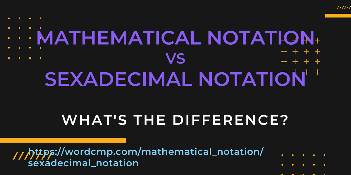 Difference between mathematical notation and sexadecimal notation
