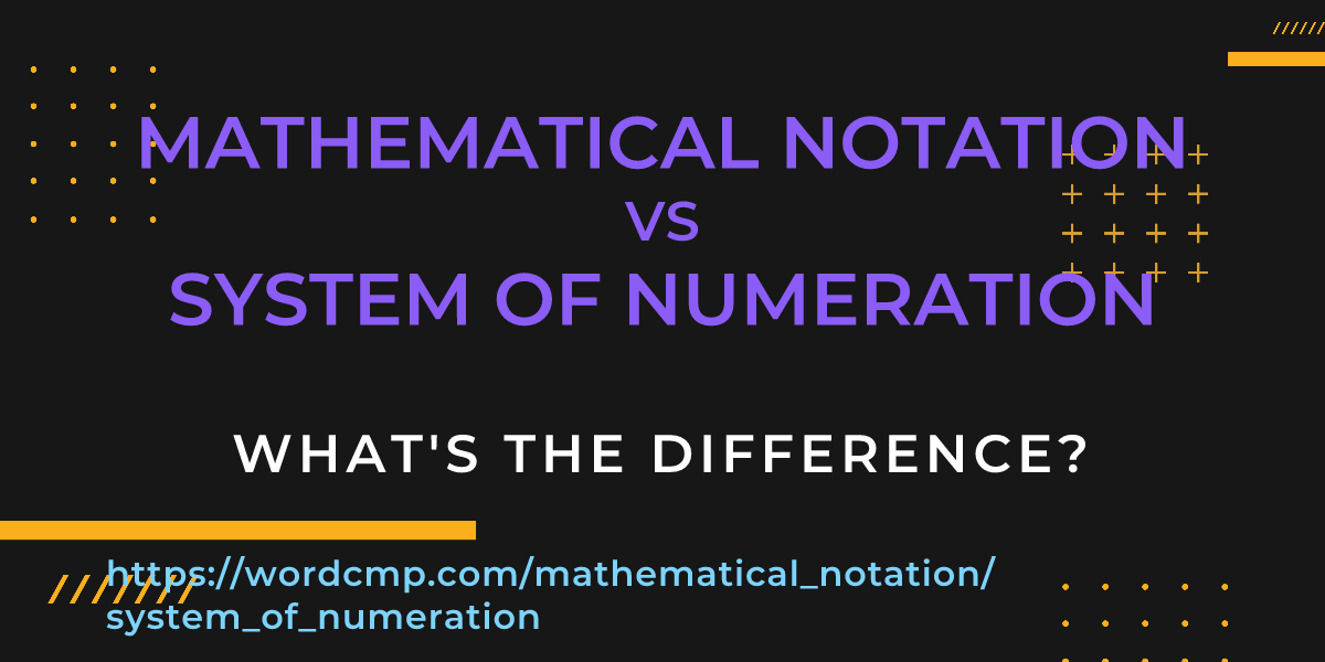 Difference between mathematical notation and system of numeration