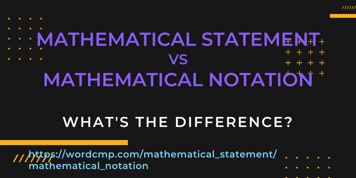 Difference between mathematical statement and mathematical notation