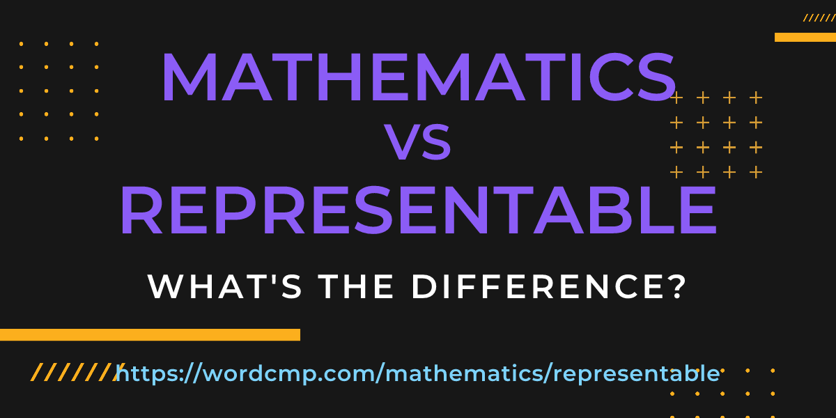 Difference between mathematics and representable