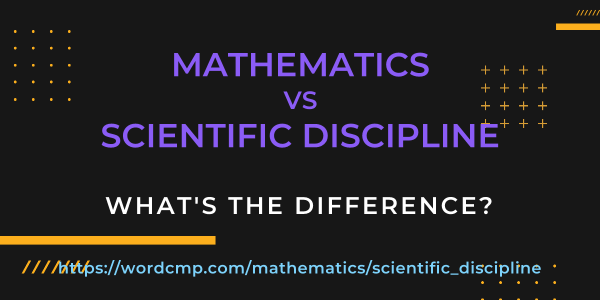 Difference between mathematics and scientific discipline