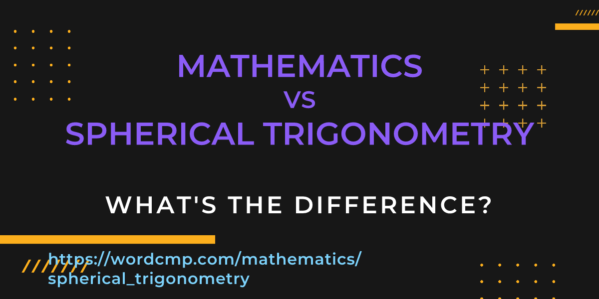 Difference between mathematics and spherical trigonometry