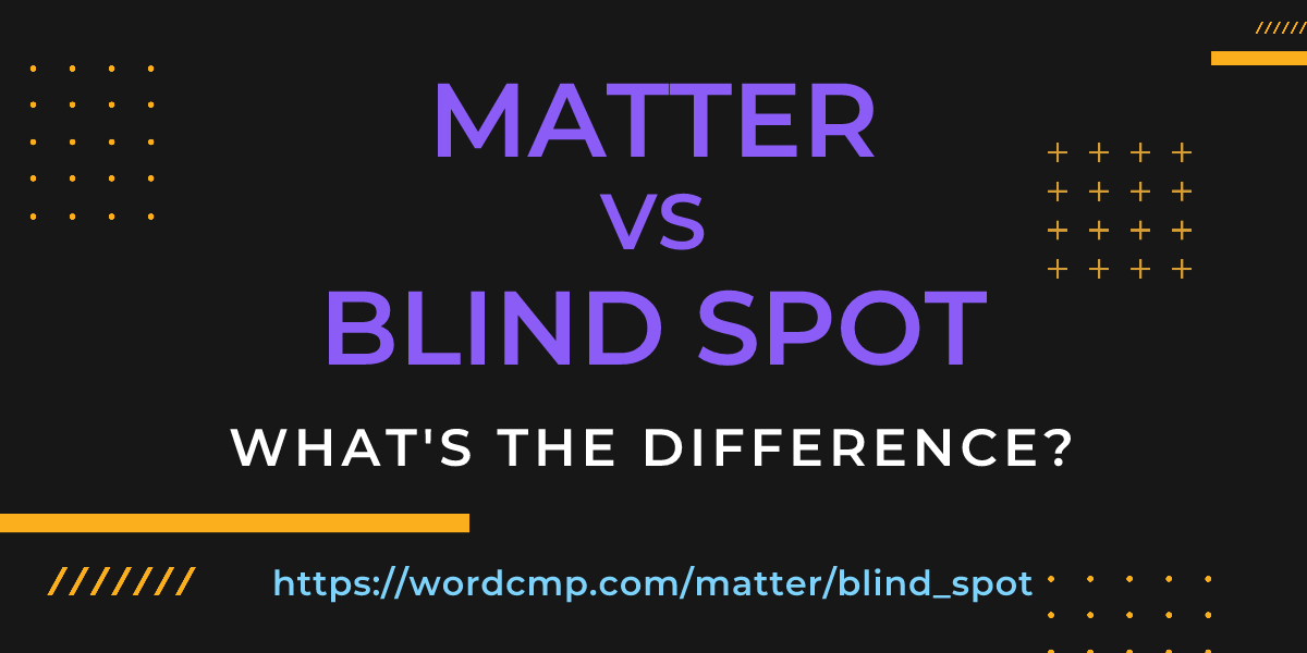 Difference between matter and blind spot
