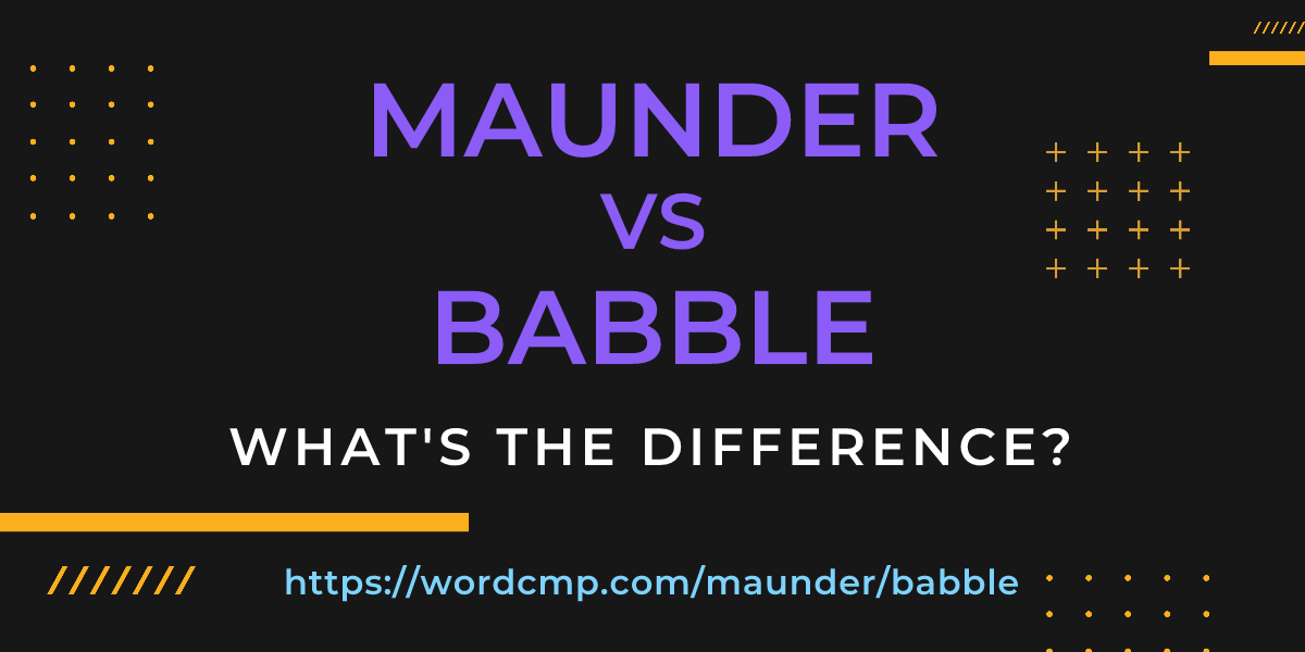 Difference between maunder and babble