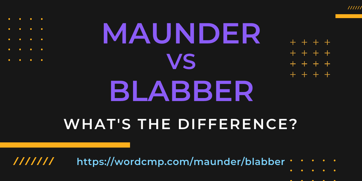 Difference between maunder and blabber