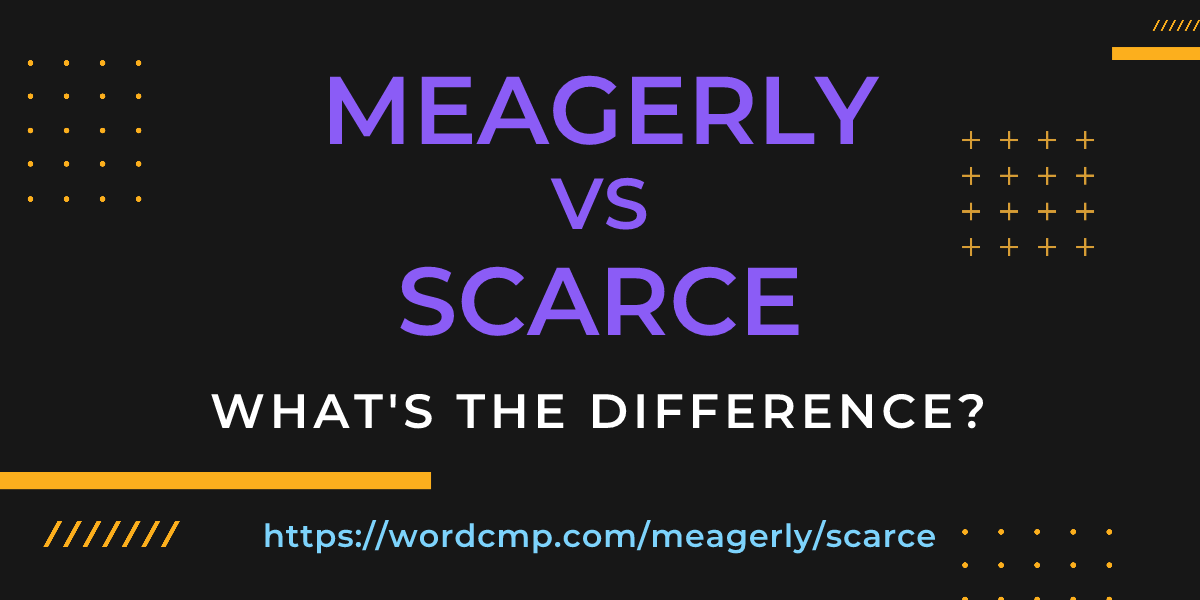 Difference between meagerly and scarce