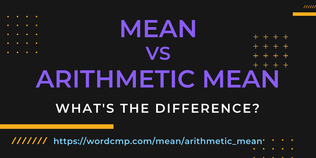 Difference between mean and arithmetic mean
