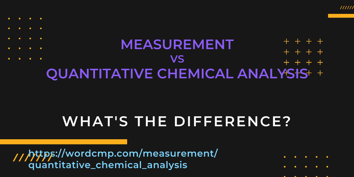 Difference between measurement and quantitative chemical analysis