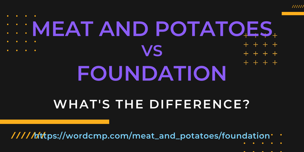 Difference between meat and potatoes and foundation