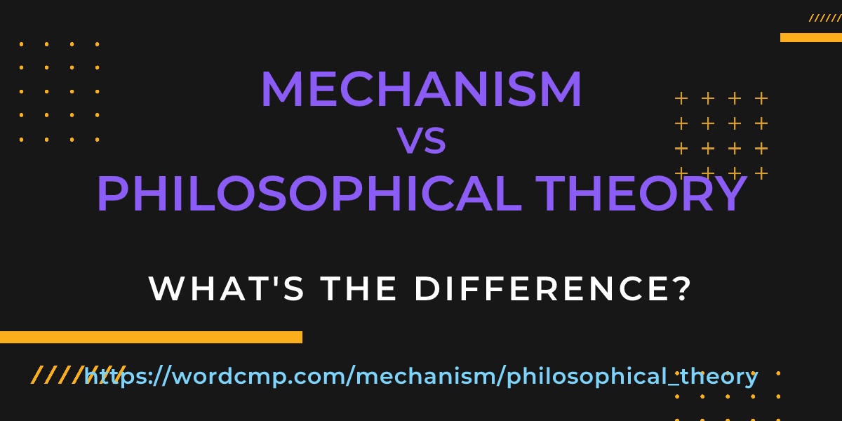 Difference between mechanism and philosophical theory