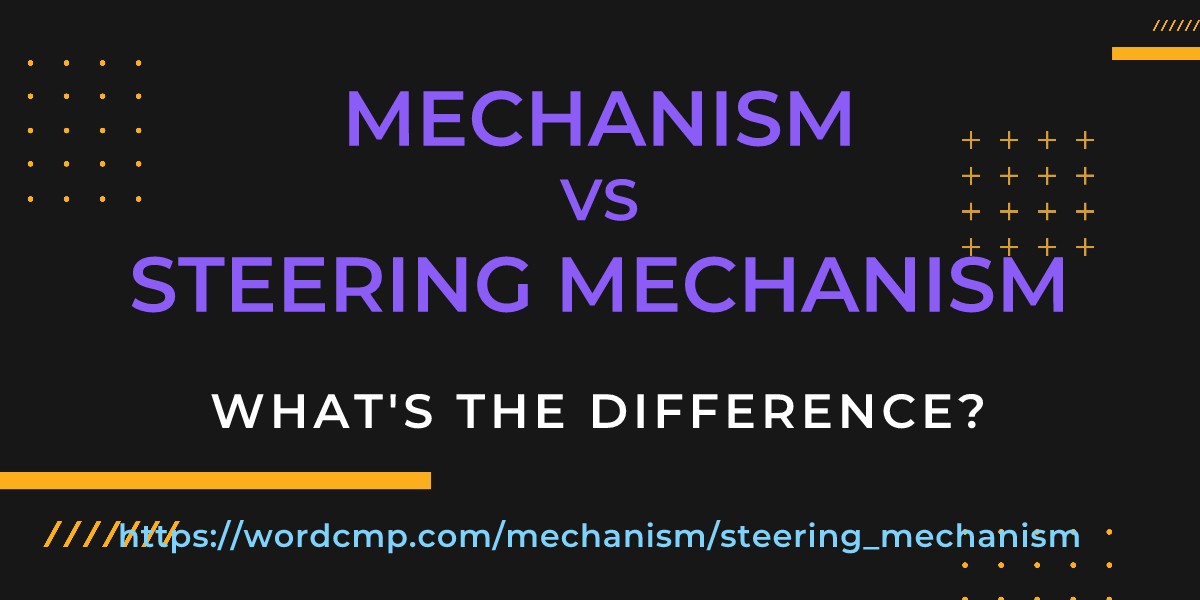 Difference between mechanism and steering mechanism