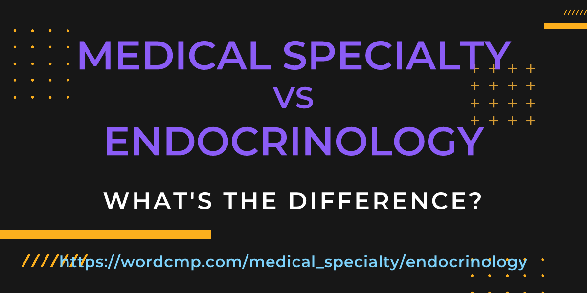 Difference between medical specialty and endocrinology