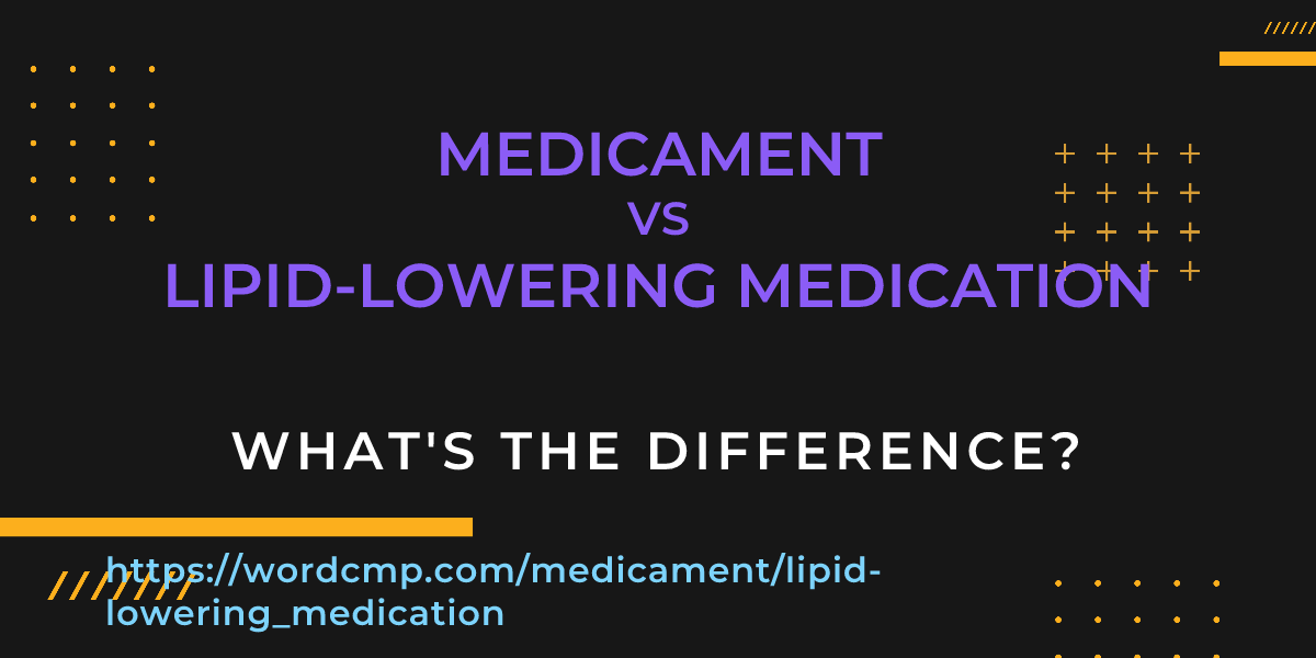 Difference between medicament and lipid-lowering medication
