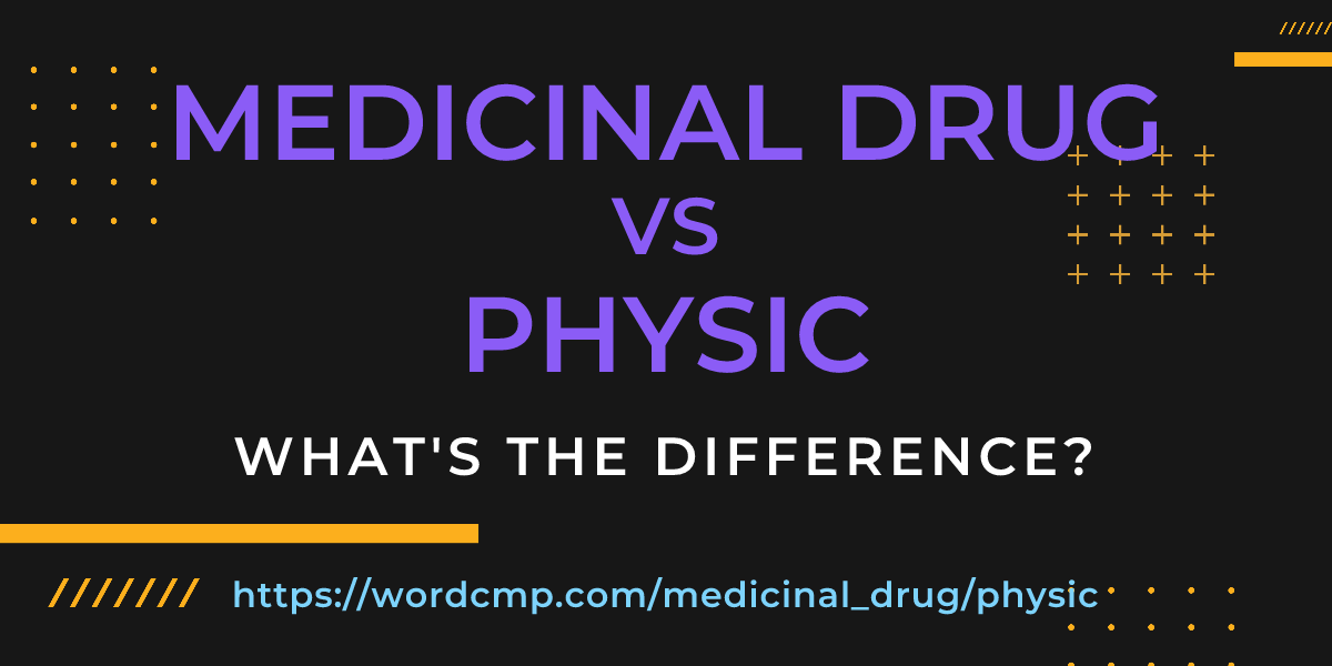 Difference between medicinal drug and physic