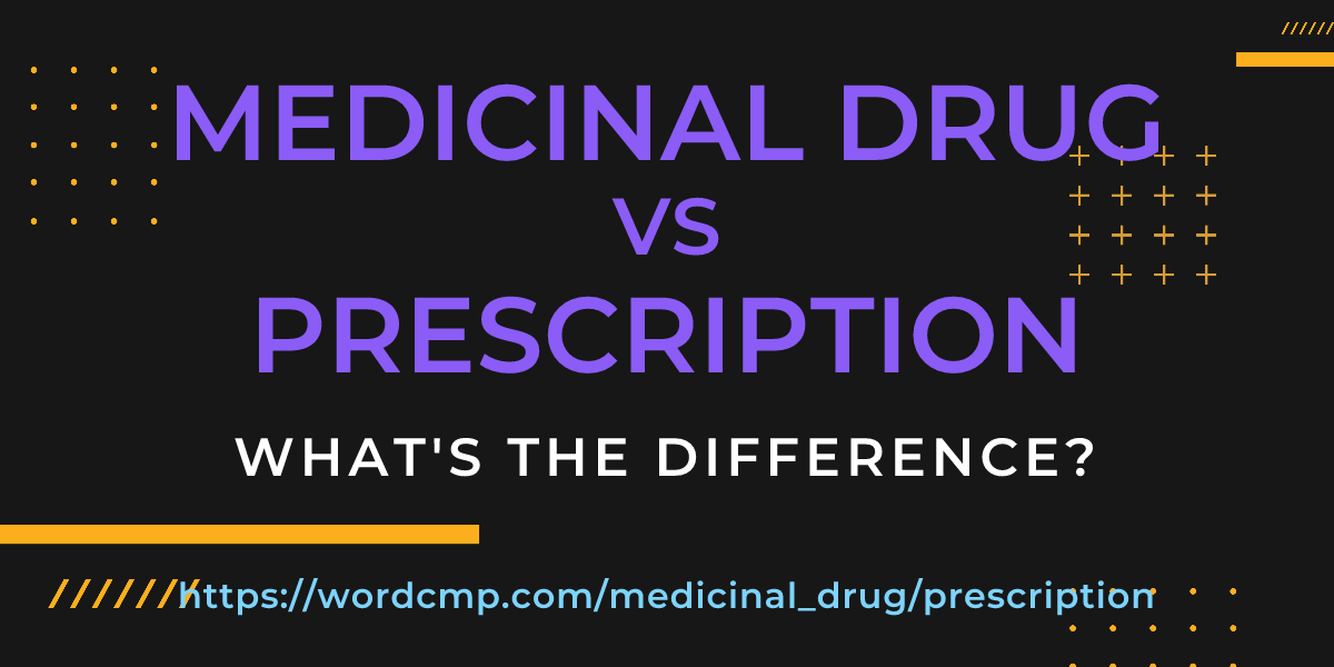 Difference between medicinal drug and prescription