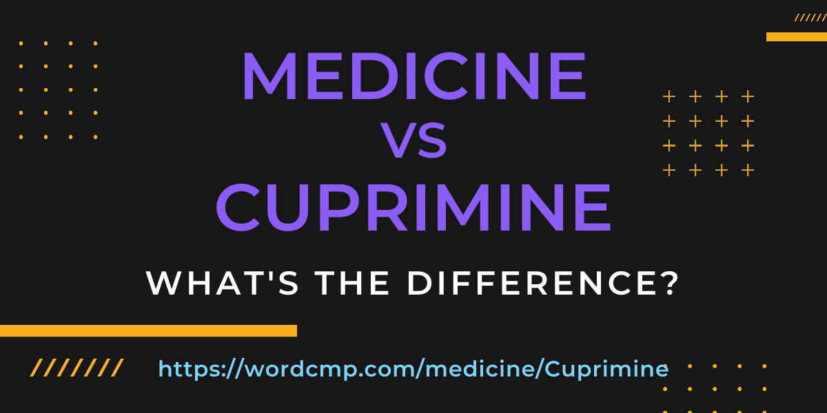 Difference between medicine and Cuprimine