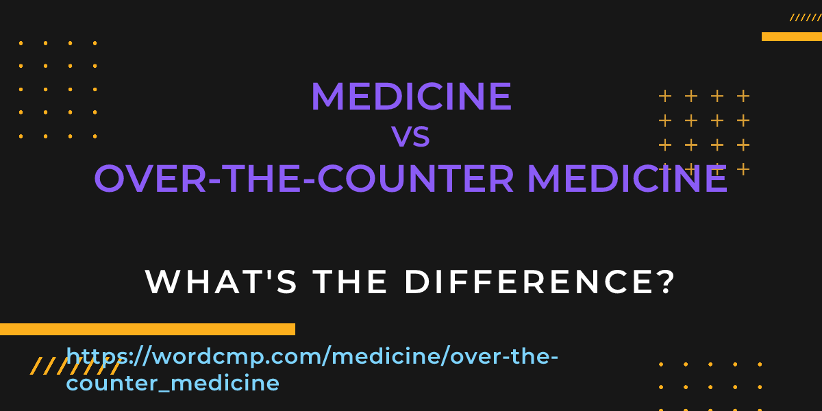 Difference between medicine and over-the-counter medicine