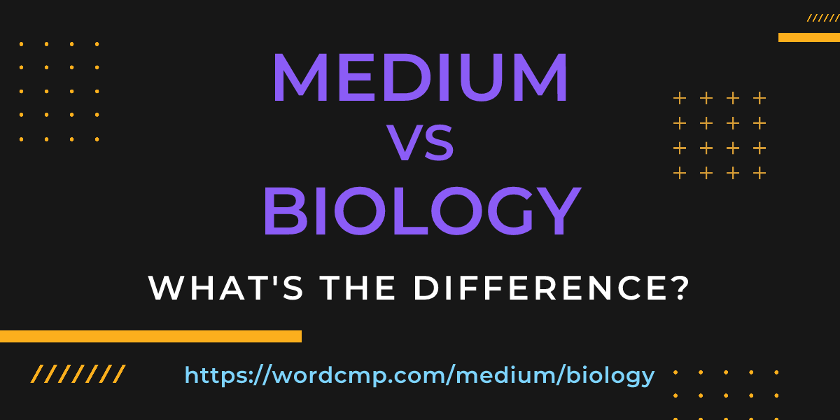Difference between medium and biology