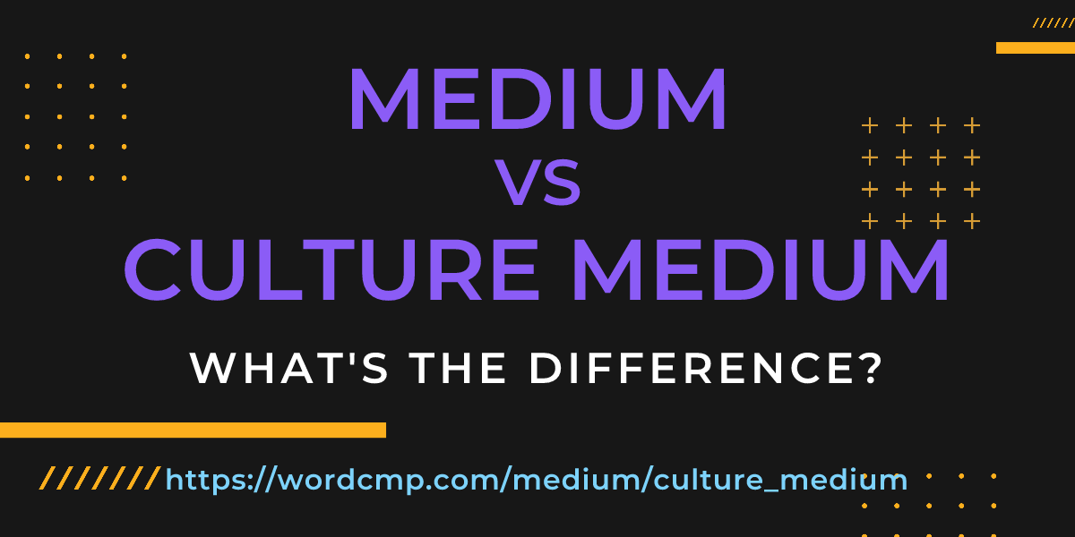 Difference between medium and culture medium