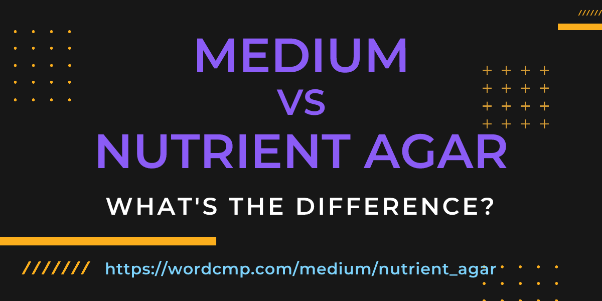 Difference between medium and nutrient agar
