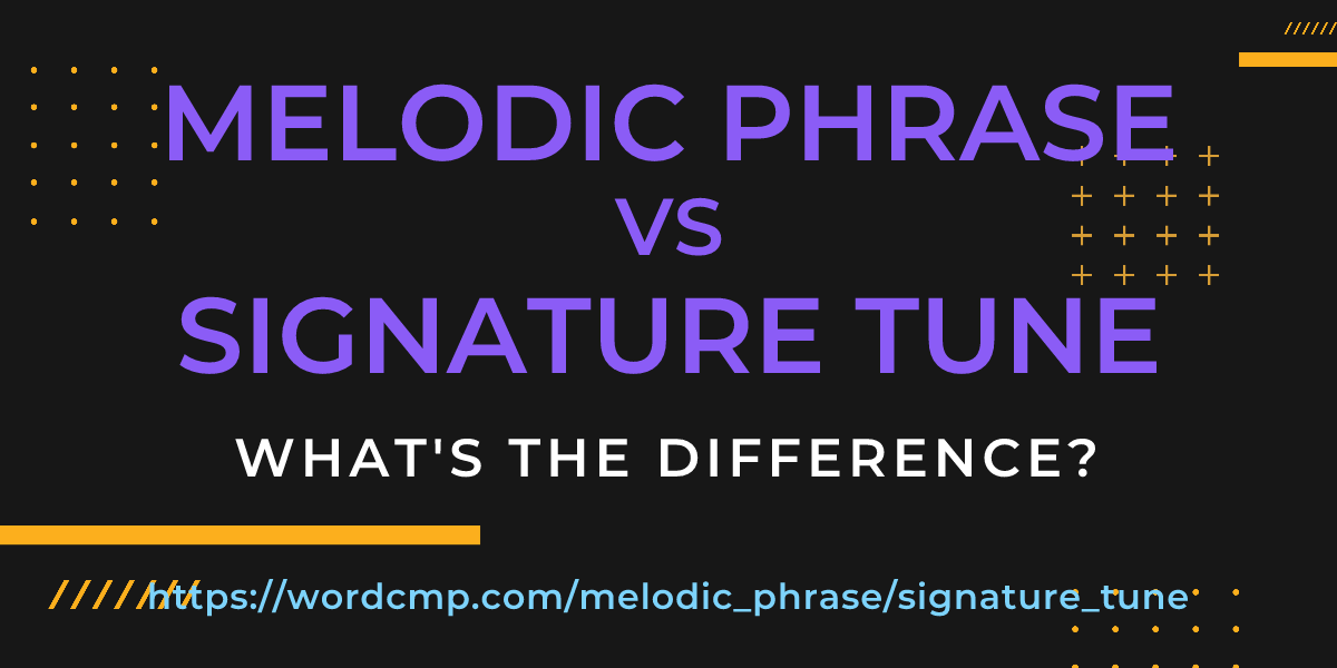 Difference between melodic phrase and signature tune