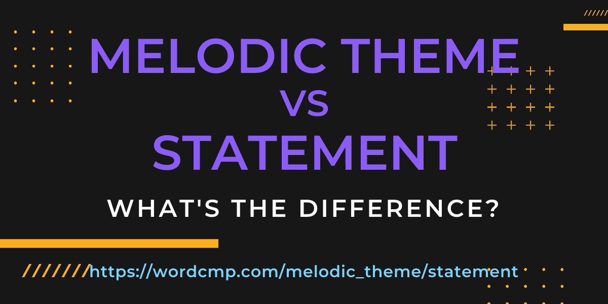 Difference between melodic theme and statement