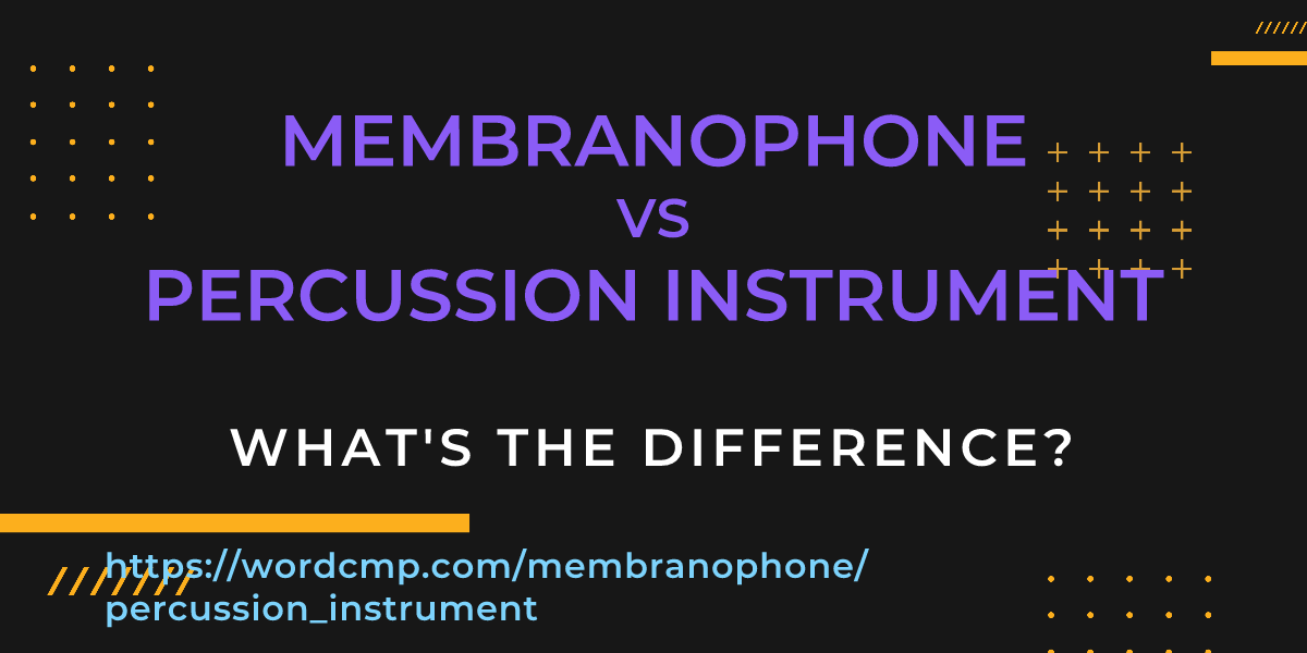 Difference between membranophone and percussion instrument