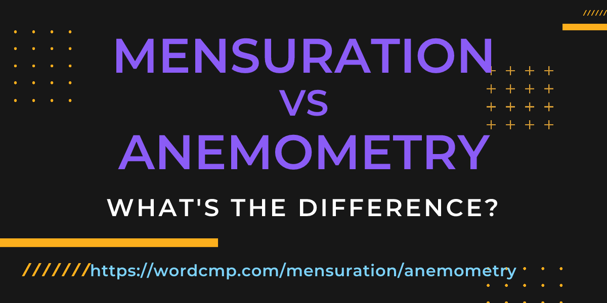 Difference between mensuration and anemometry