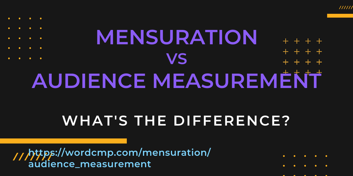 Difference between mensuration and audience measurement