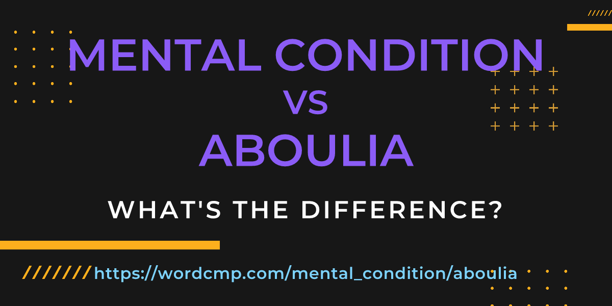 Difference between mental condition and aboulia