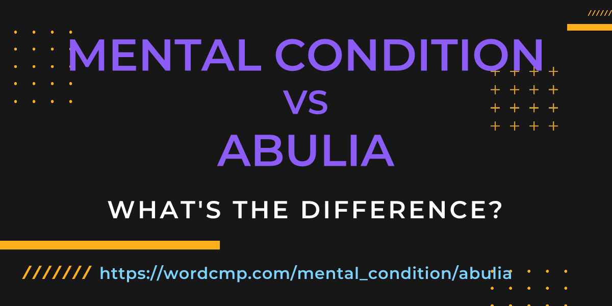 Difference between mental condition and abulia