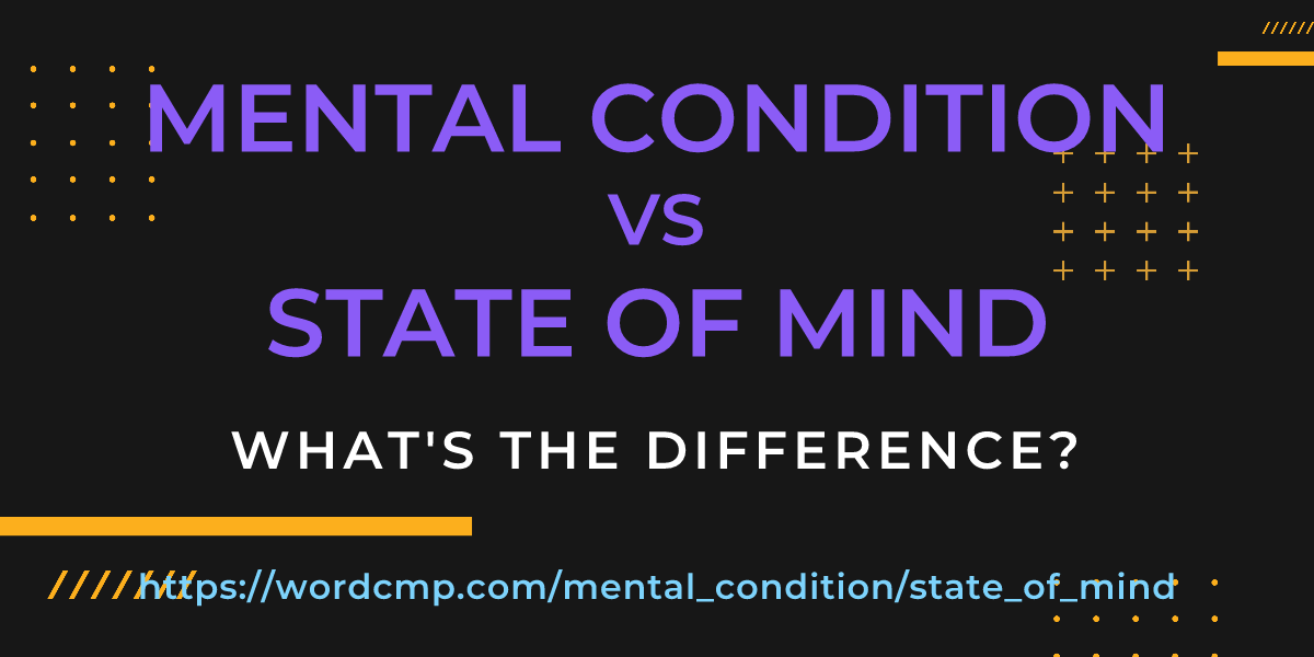Difference between mental condition and state of mind