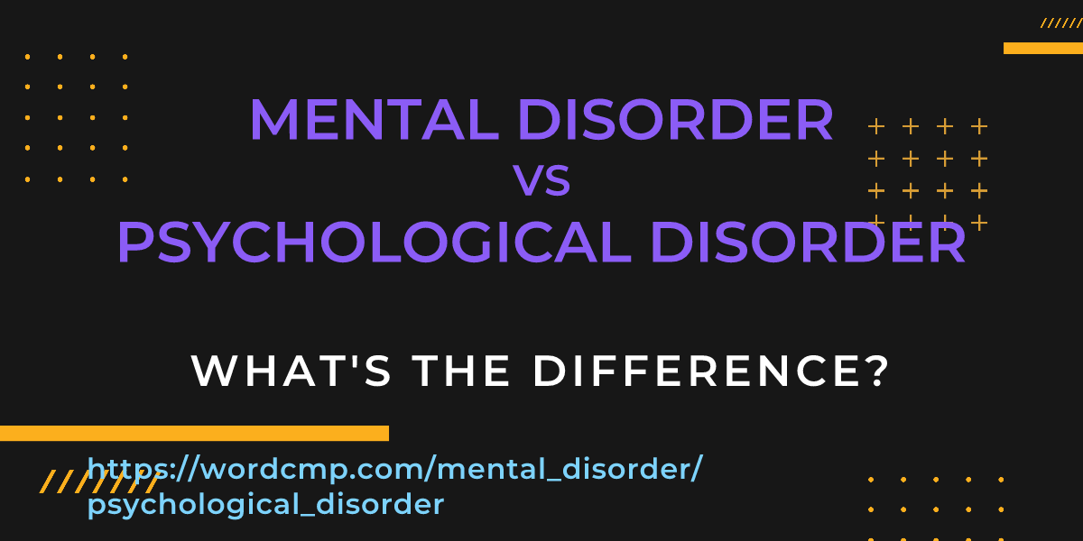 Difference between mental disorder and psychological disorder