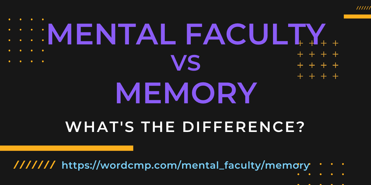Difference between mental faculty and memory