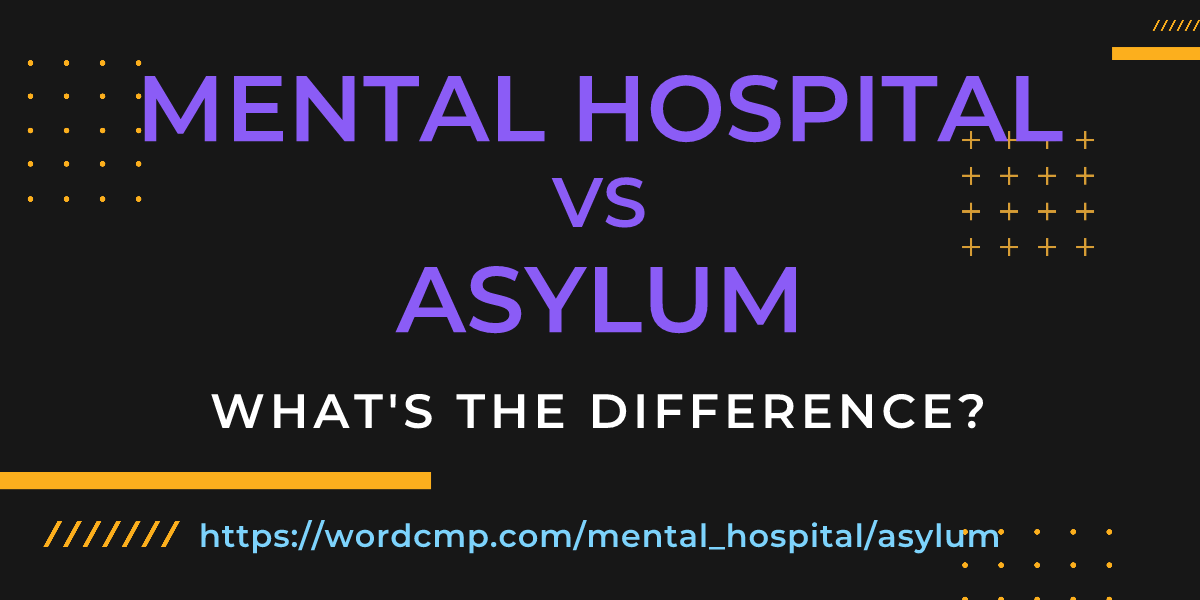 Difference between mental hospital and asylum