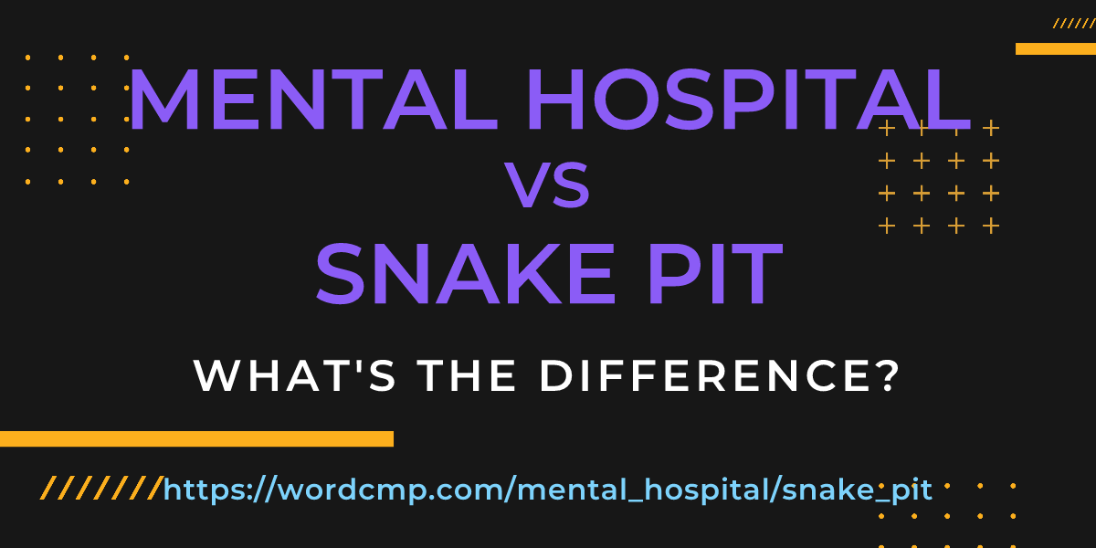Difference between mental hospital and snake pit